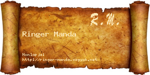 Ringer Manda névjegykártya